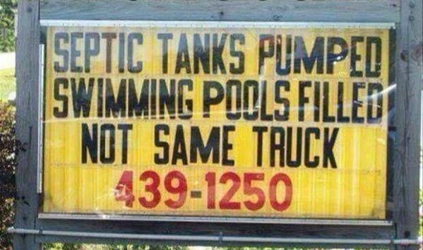 Septic Tanks Funny Signs Picture