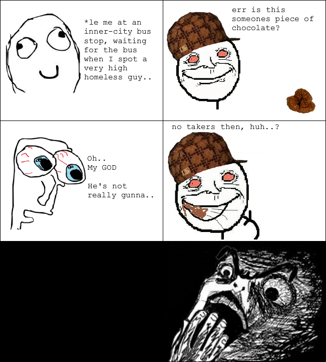 WTF Rage Cartoons Homeless Eating Habits Rage Comic