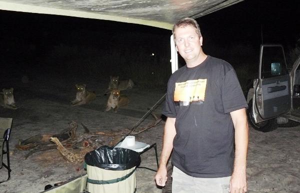 Lions Wait Outside A Tent Photograph