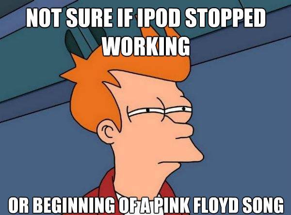 Futurama Fry On Dead iPod Or Pink Floyd