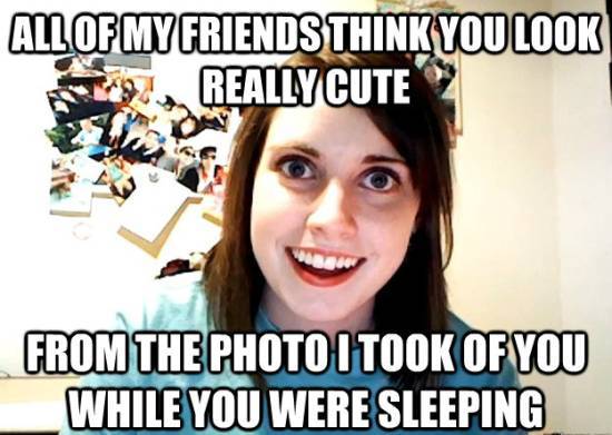 Overly Attached Girlfriend Sleeping Photo