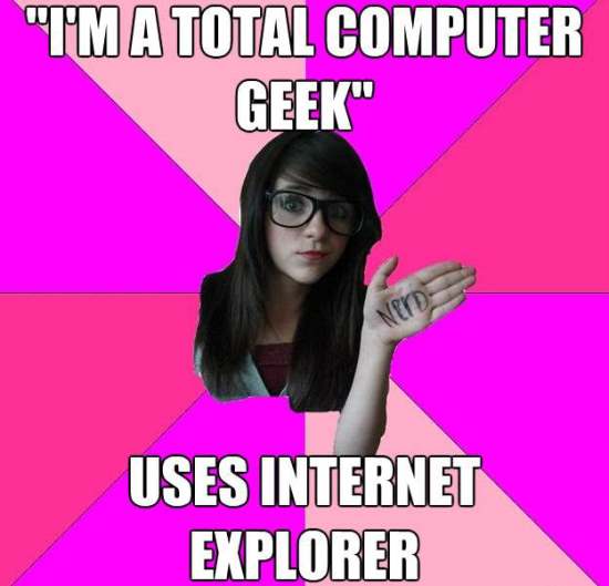 scenester-nerd-meme-uses-internet-explorer Scenester Nerd Meme Internet Explorer