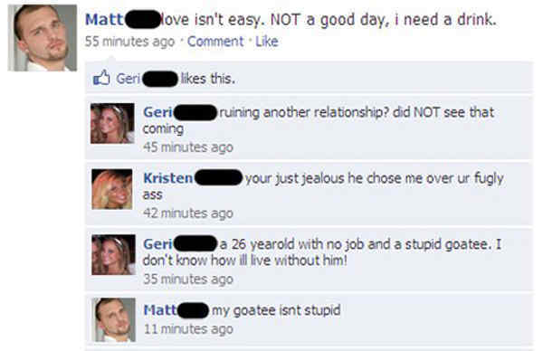 Stupid Goatee Epic Facebook Status