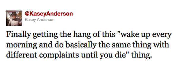 Kasey Anderson Tweet On Working