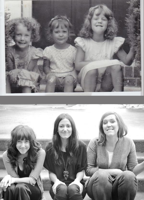 Recreated Childhood Photographs Sisters