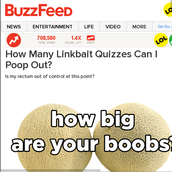 How Many Linkbait Quizzes Can I Poop Out?