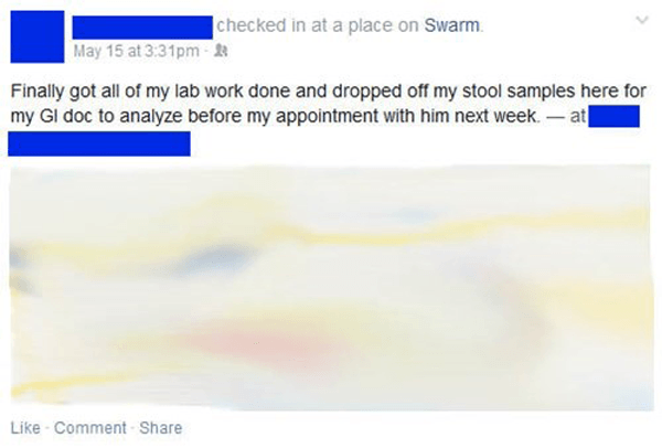 Stool Samples Facebook Tmi
