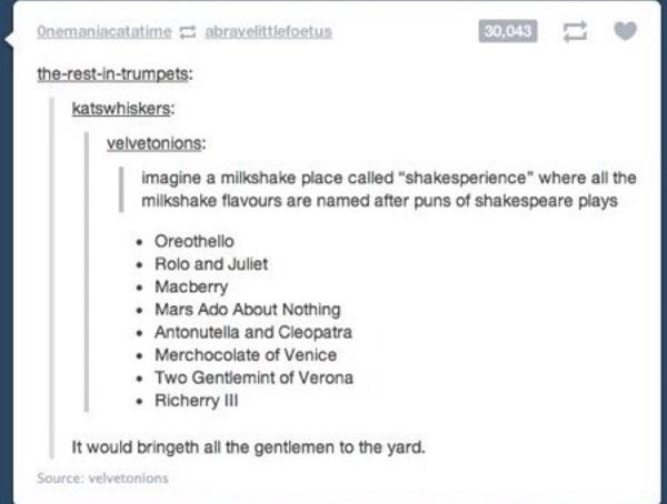Milkshake Shakespeare