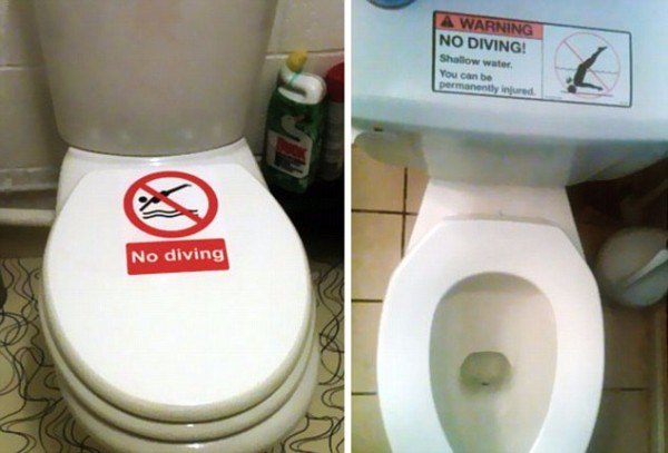 No Diving Toilet