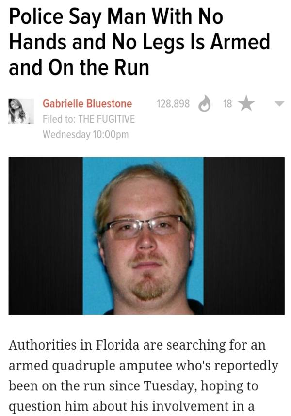 Armless Legless Criminal